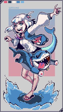 Full body with background elements